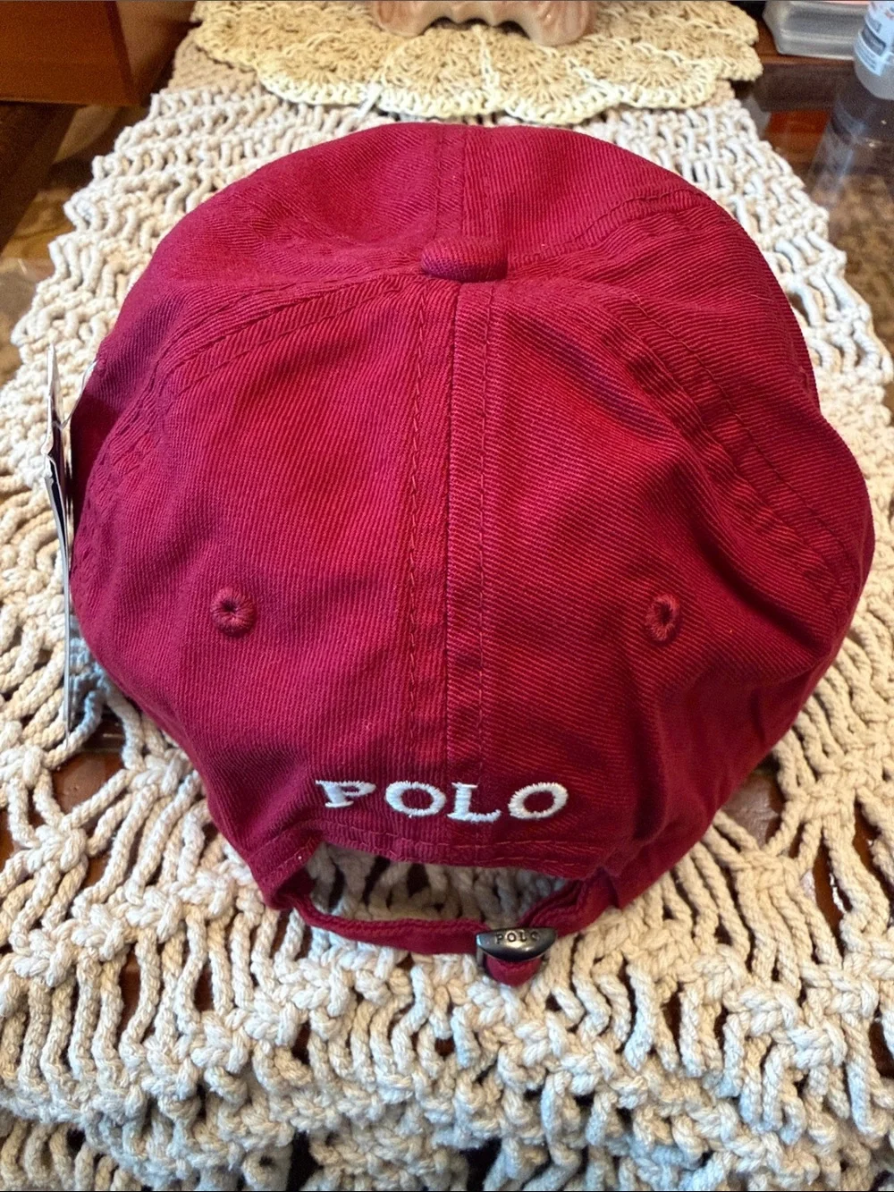 Polo by Ralph Lauren Burgundy Baseball Cap with White Logo